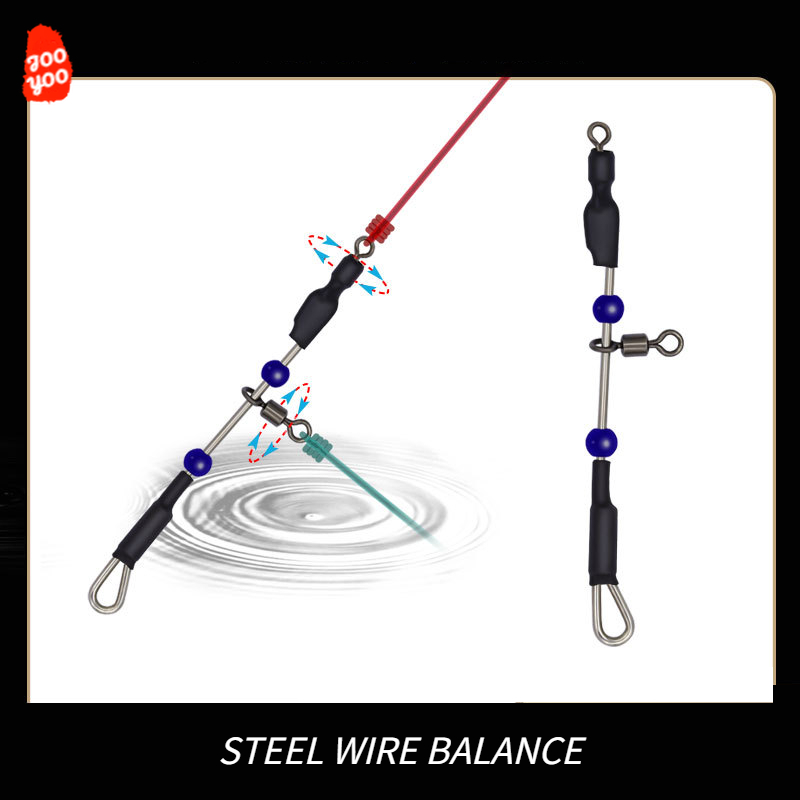 Fishing Hook Stainless Steel - 5PCS Swivel Steel Wire Balance Eight-shaped