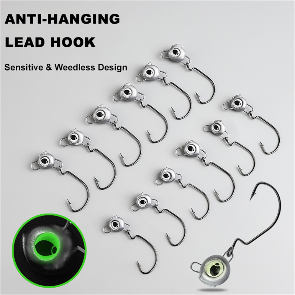 10pcs Weedless Jig Heads with  - Fishing Hook Weedless review and price