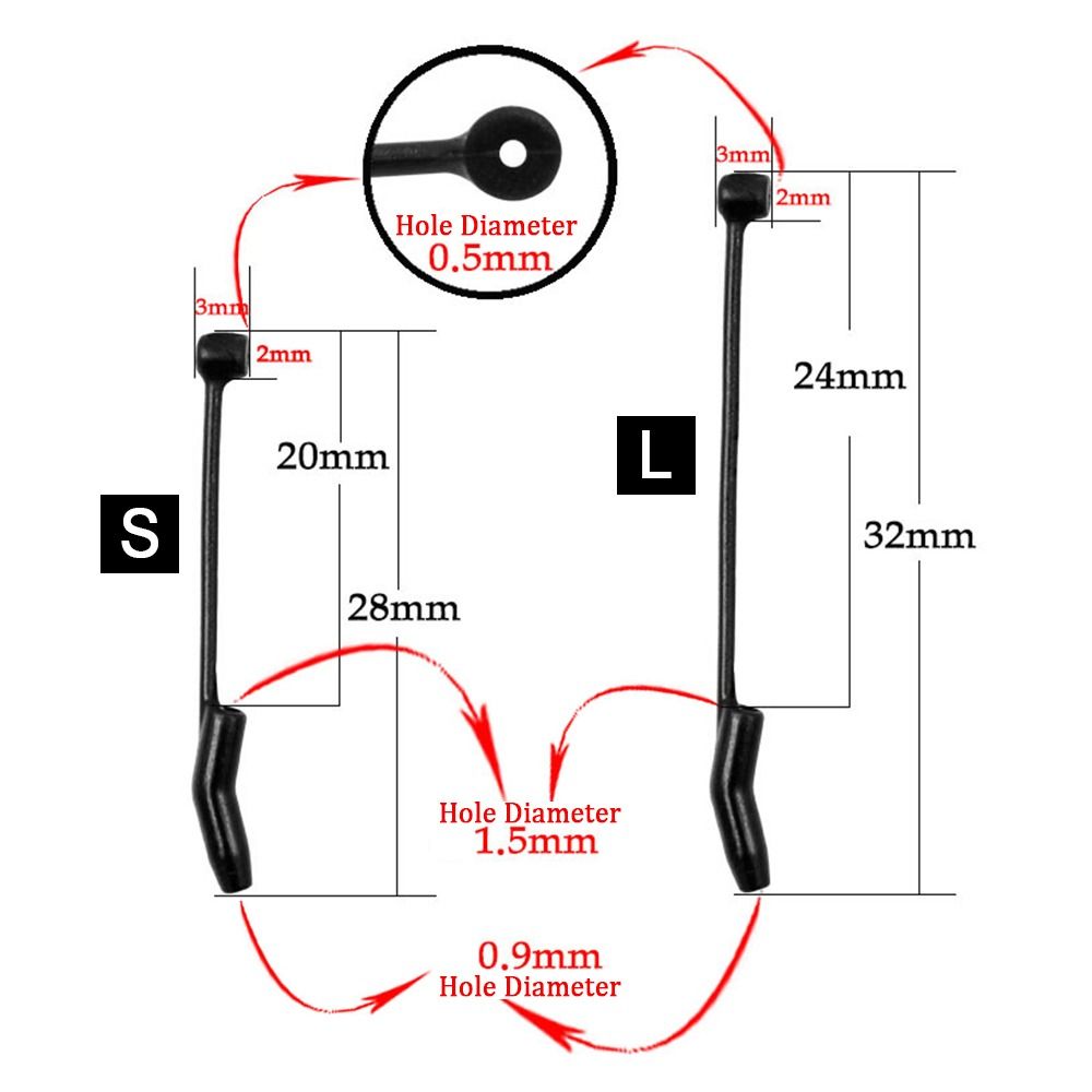 10PCS 26mm/32mm/36mm D Rig Kic - Fishing Hook Stainless Steel review and price