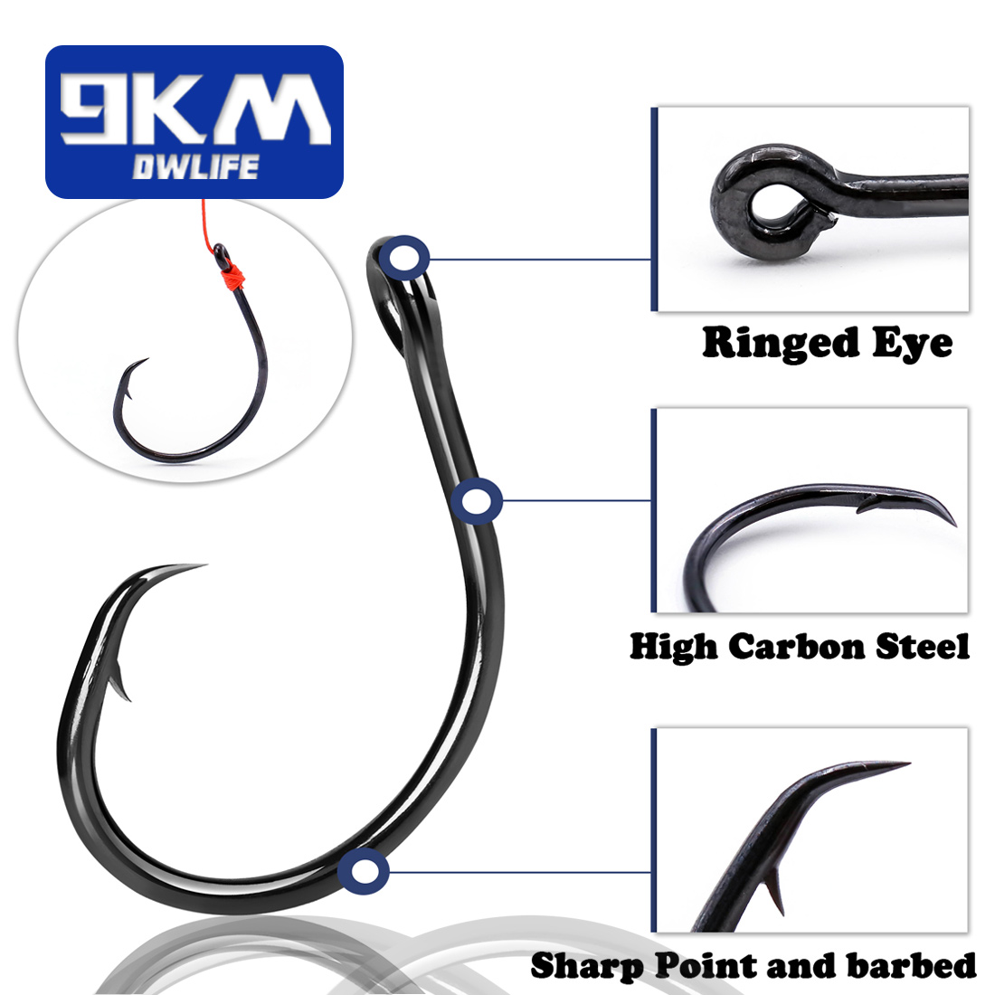 9KM 25-50Pcs Inline Wide Gap C - Fishing Hook Offset review and price