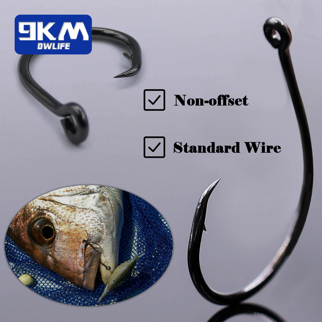 9KM 25-50Pcs Inline Wide Gap C - Fishing Hook Offset review and price