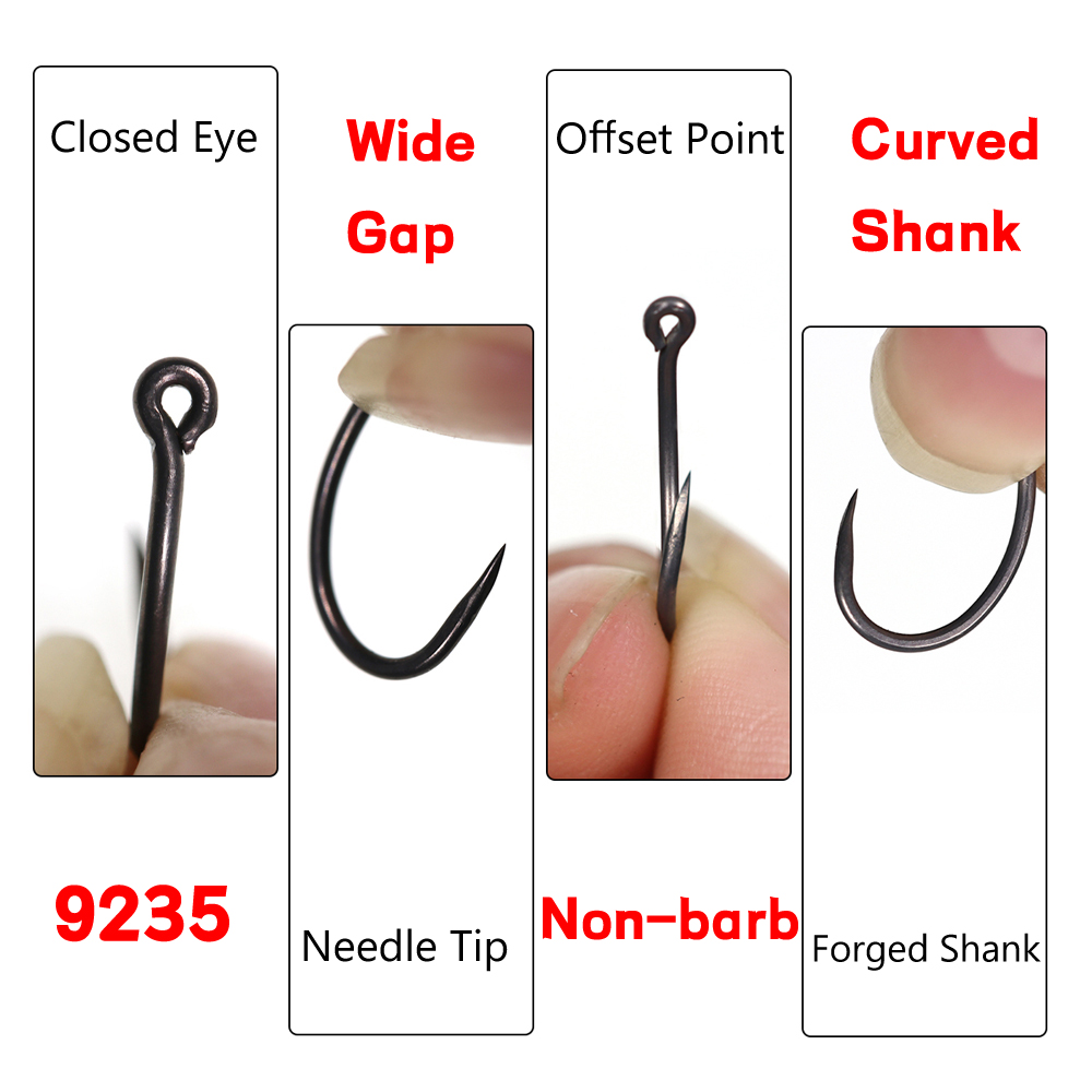 50PCS Matt Black Carp Fishing  - Fishing Hook Assortment review and price