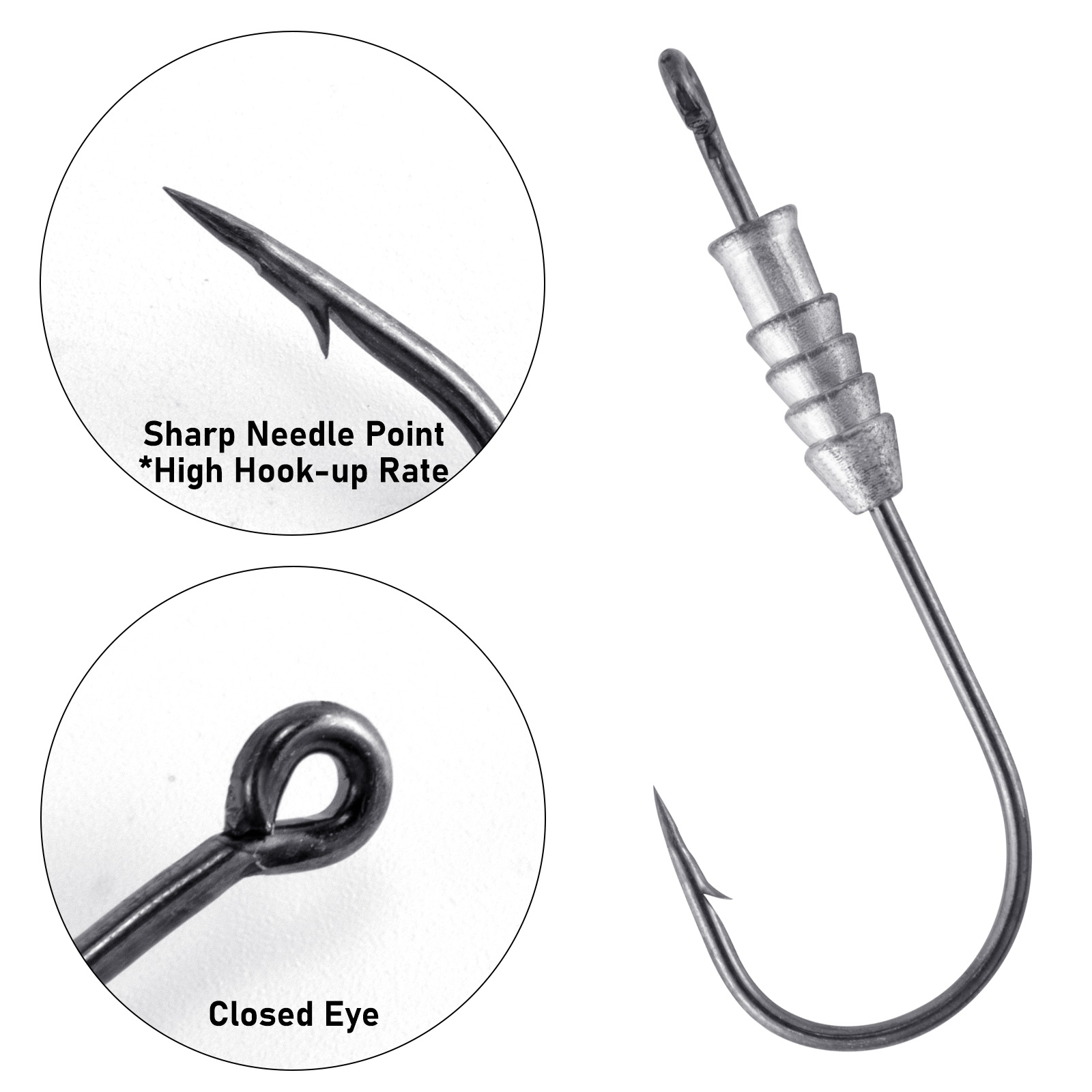 5/10pcs Fishing Weighted Worm  - Fishing Hook Offset review and price