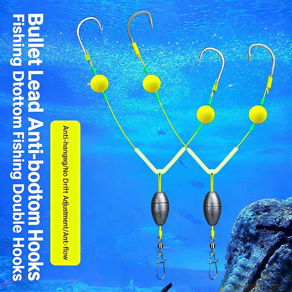 Reverse Off-Bottom Double Hook - Fishing Hook Weedless review and price