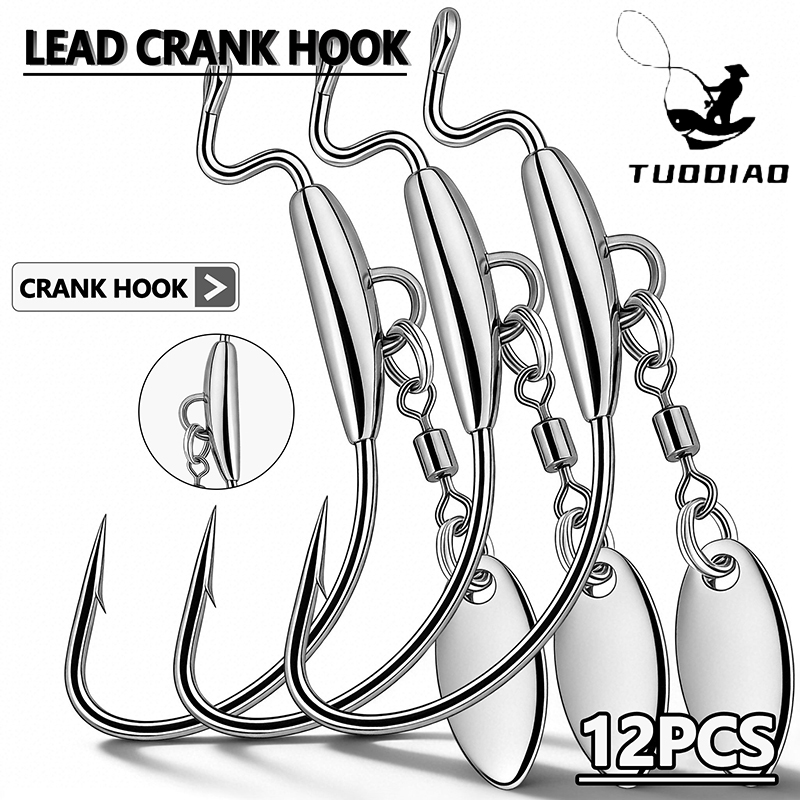 [TUODIAO]Crank Hook Jig Heads  - Fishing Hook Weedless review and price