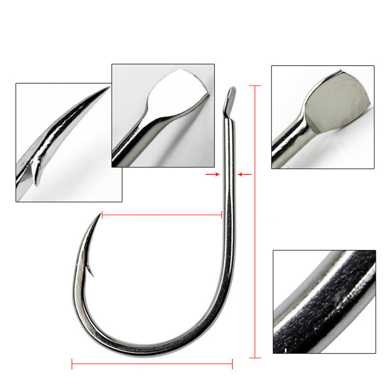 100pcs/Lot 7 Size Barbed Fishi - Fishing Hook Offset review and price