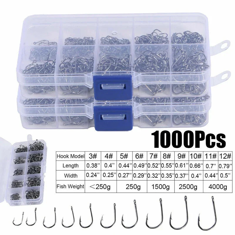 50-1600Pcs/BoxFishing Hooks Ca - Fishing Hook Assortment review and price