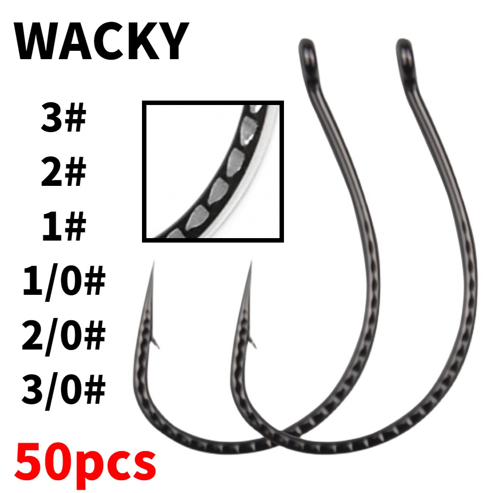 50pcs Wacky Hooks High Carbon  - Fishing Hook Offset review and price