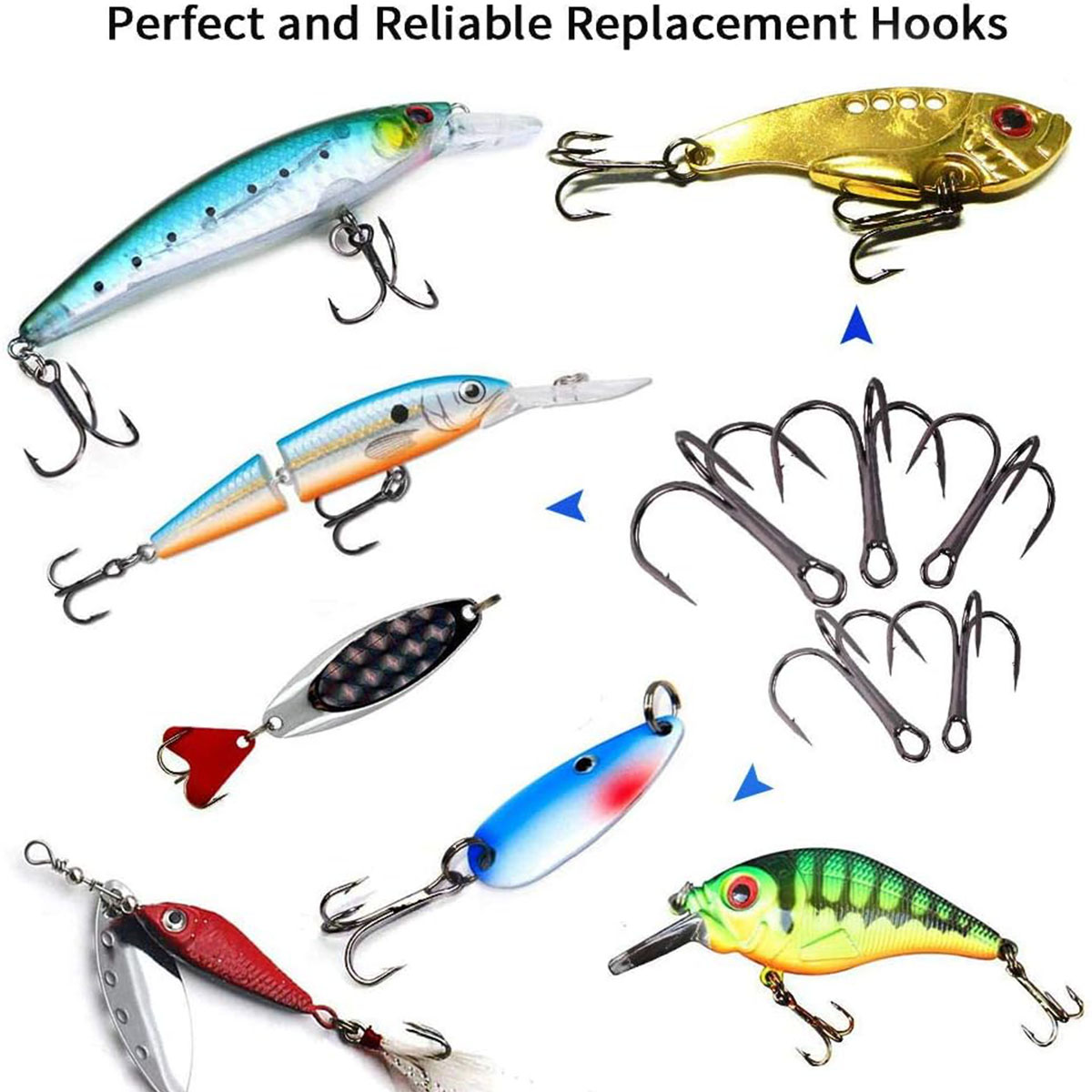 50/100pcs/box Fishing Treble H - Fishing Hook Circle review and price